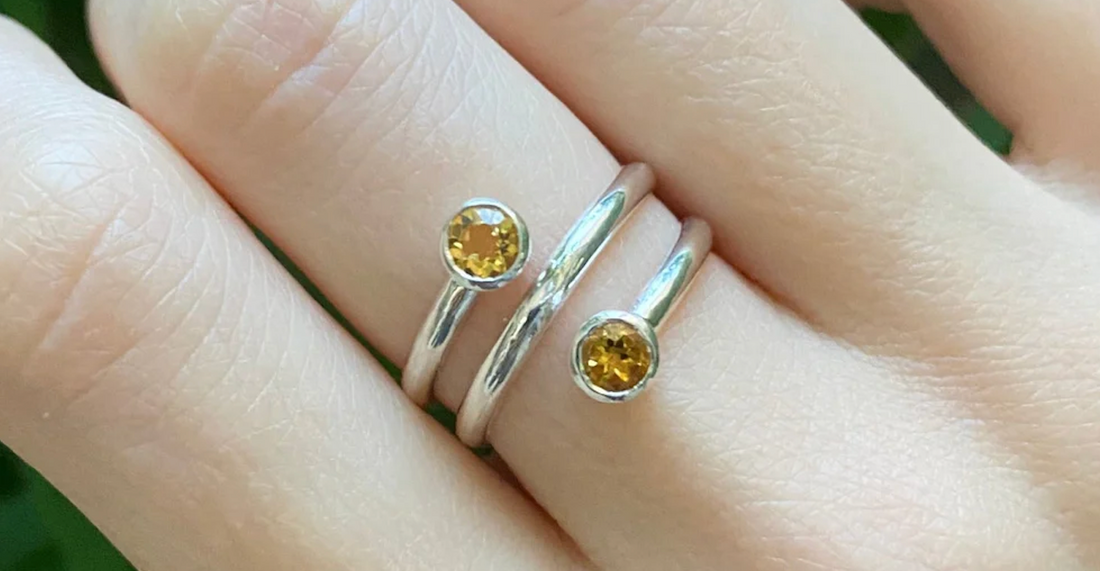 silver citrine ring