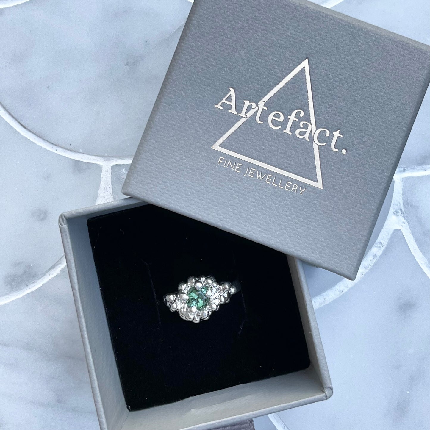 Green tourmaline ring | Merlin ring UK/AU Size N1/2