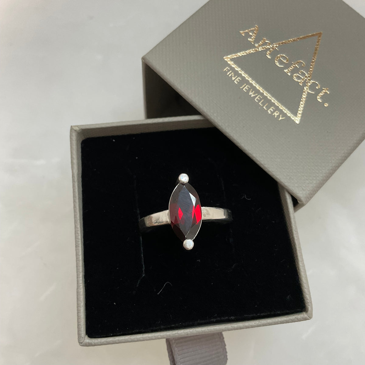 Suzy Ring | Red Marquise Garnet - UK/AU Size O