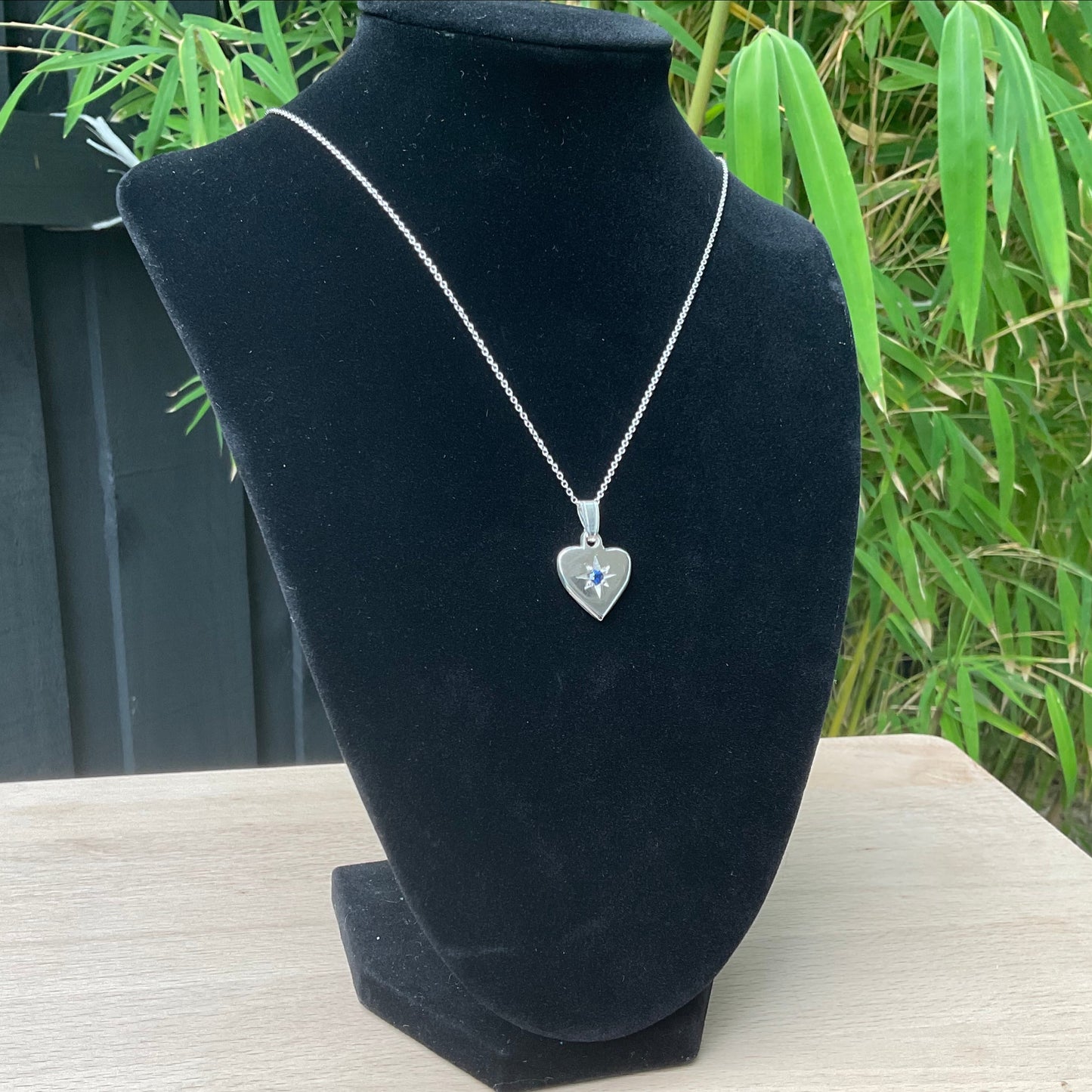 Heart shaped sapphire necklace