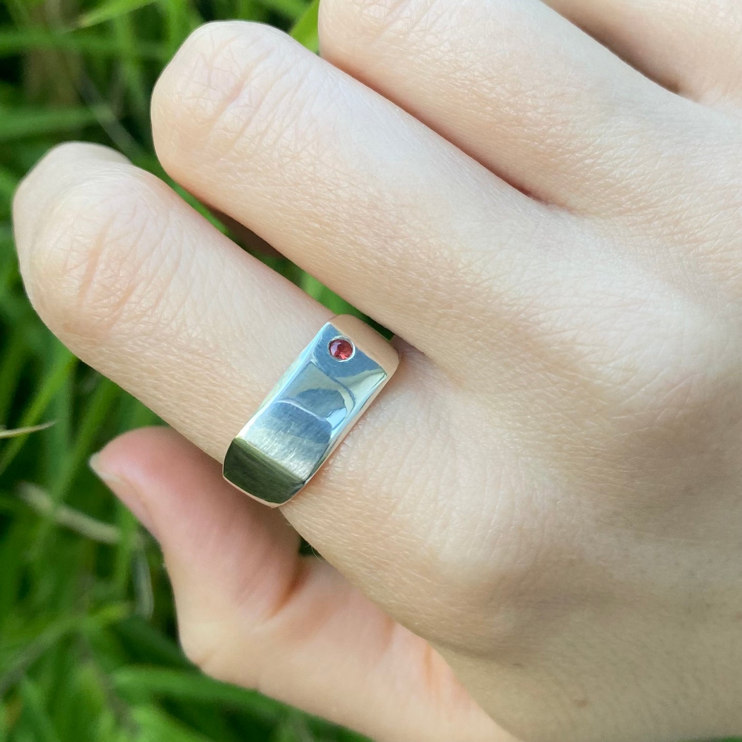 Silver signet ring