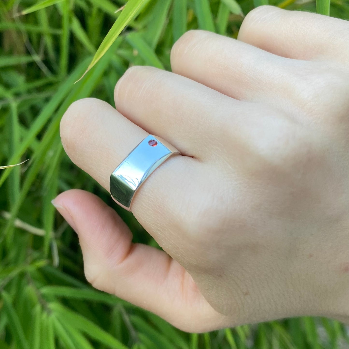 Zeus Ring | Silver sapphire signet ring - UK/AU Size P