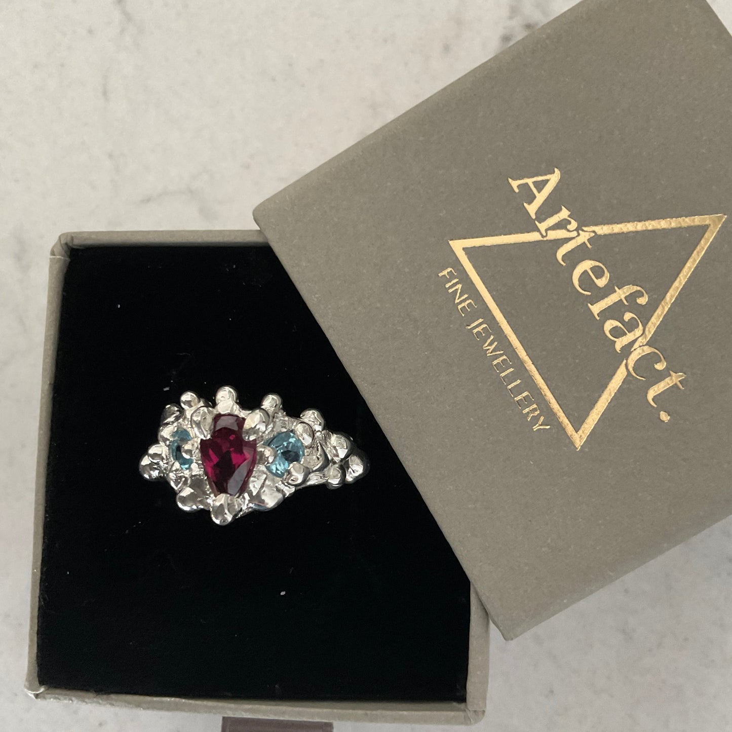 Mermaid ring | Pear shaped ring - UK/AU Size P