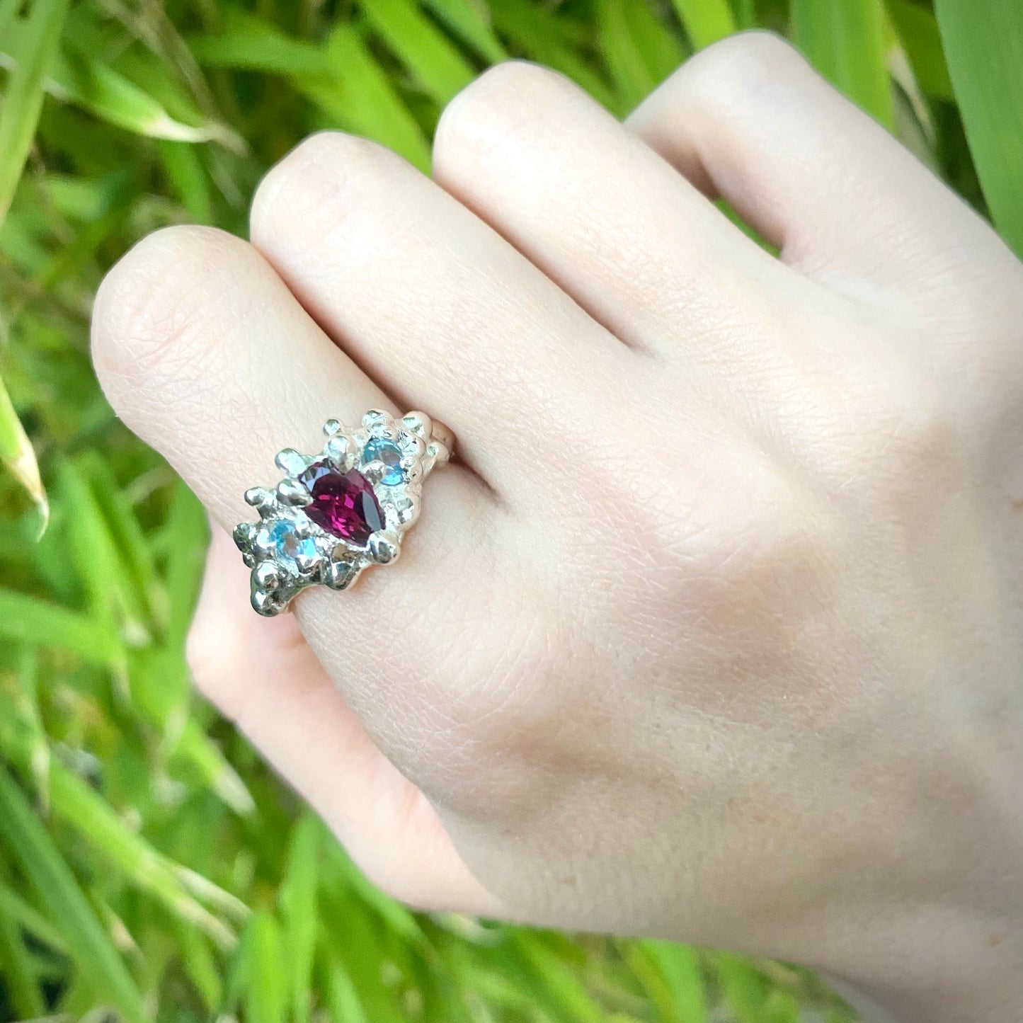 Mermaid ring | Pear shaped ring - UK/AU Size P