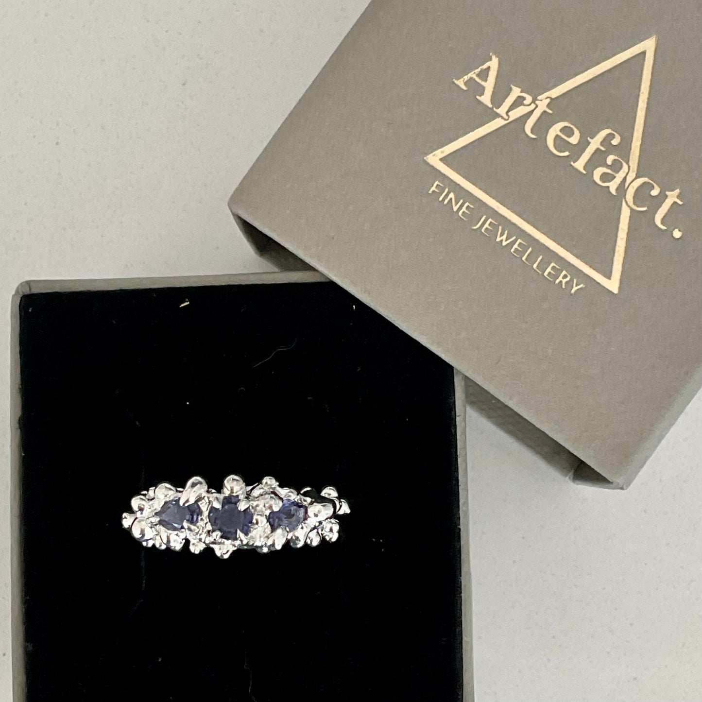 Marnie Ring| Blue Iolite Bubble Ring Size O