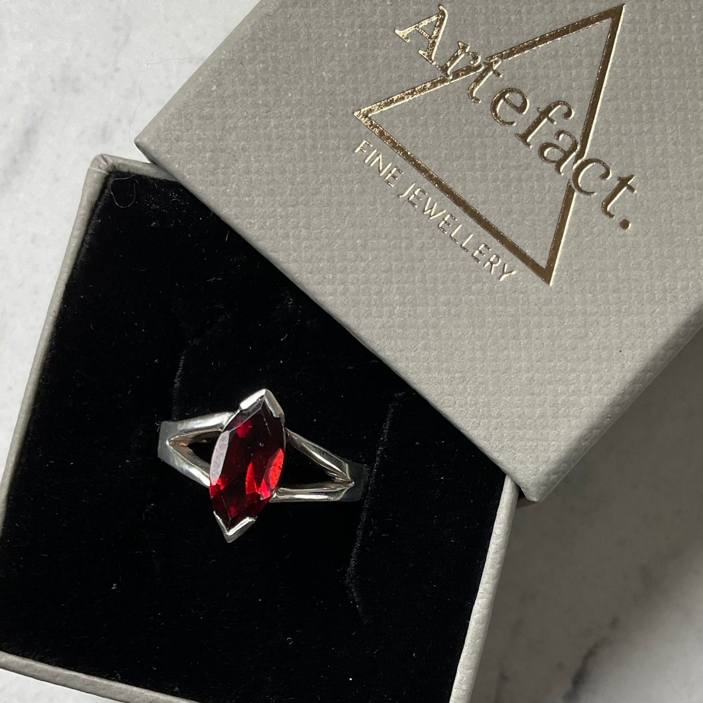 Suiko Ring | Red Marquise Garnet - UK/AU Size N