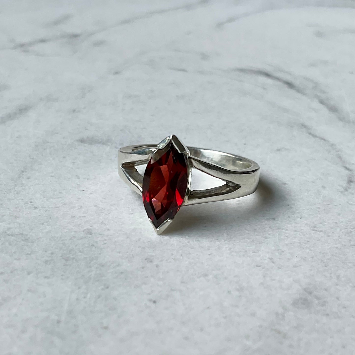 Suiko Ring | Red Marquise Garnet - UK/AU Size N