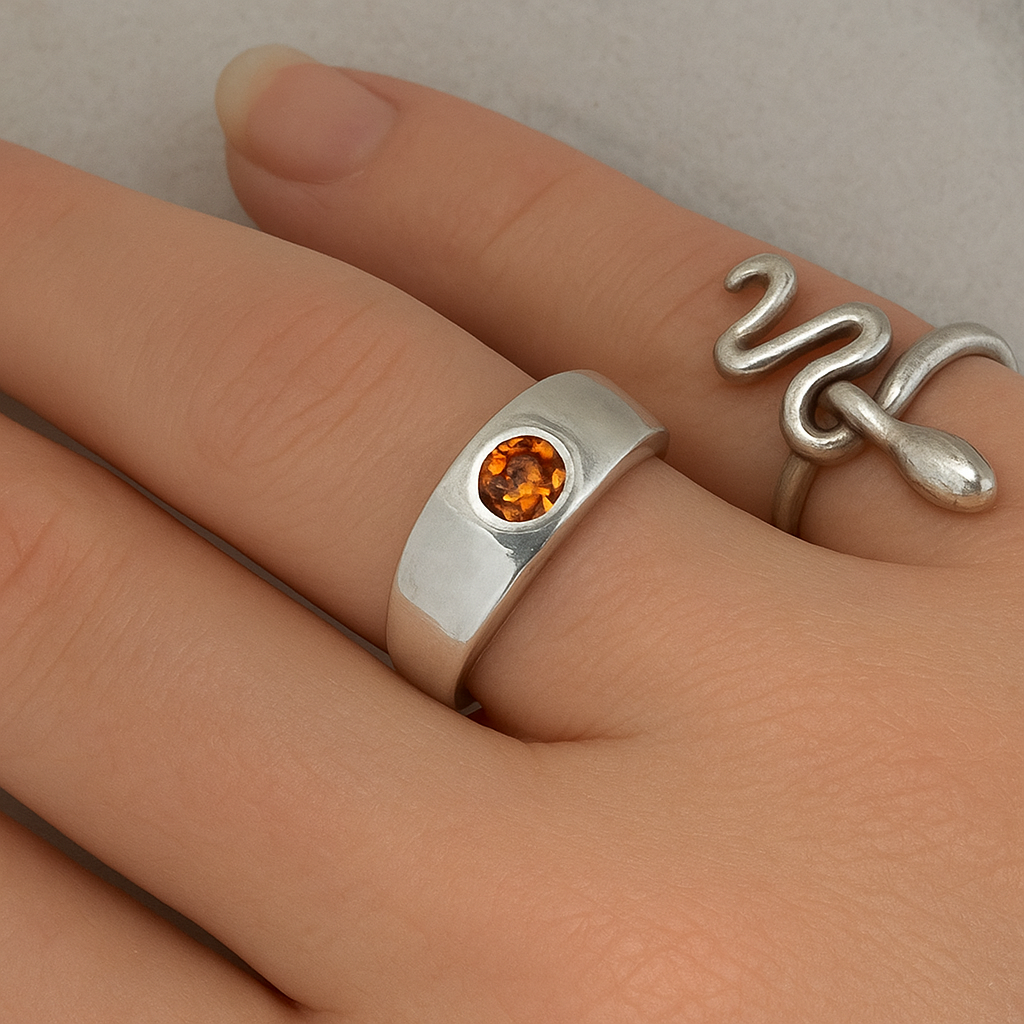 Fire Ring | Orange garnet Size O