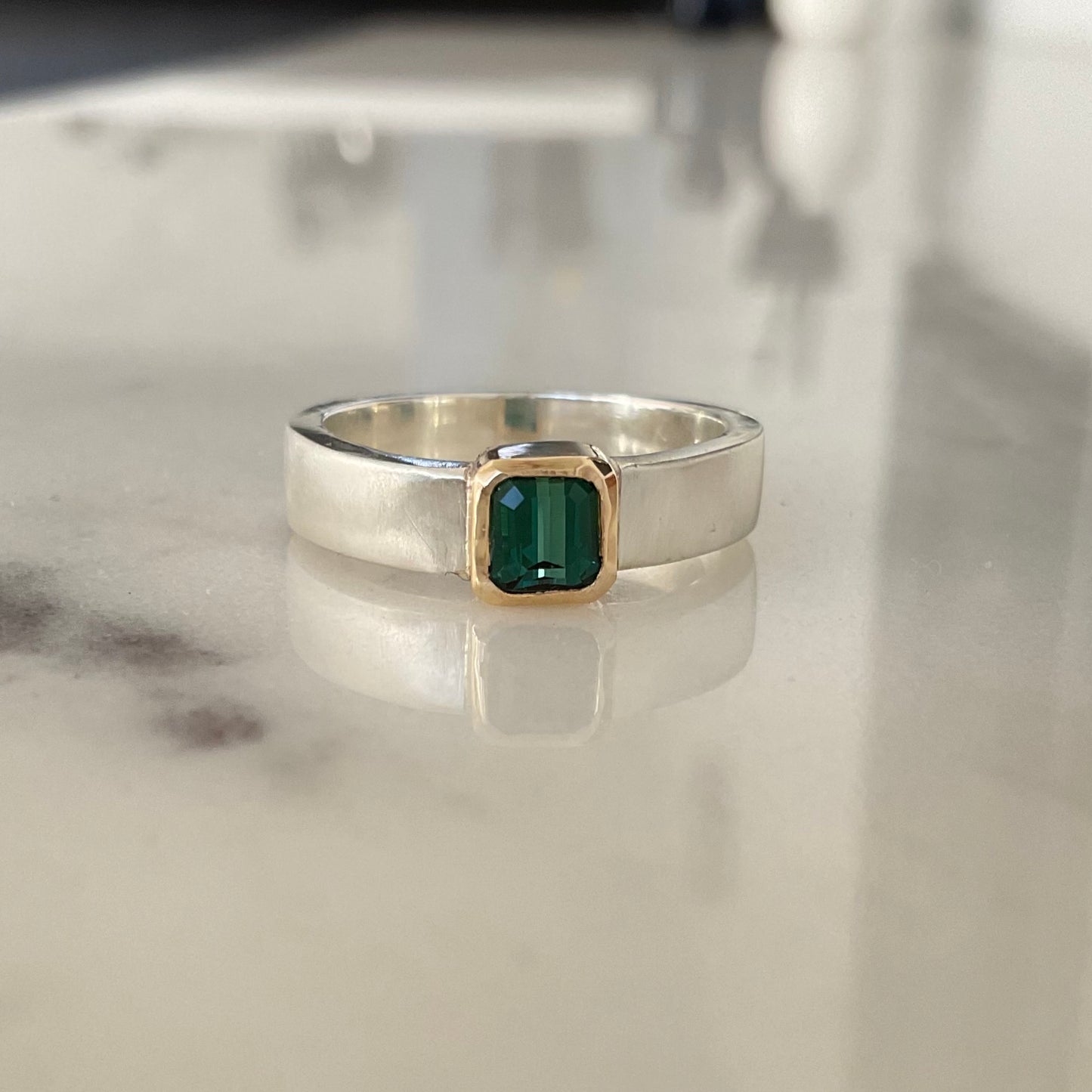 Forest ring | Green tourmaline UK/AU Size P