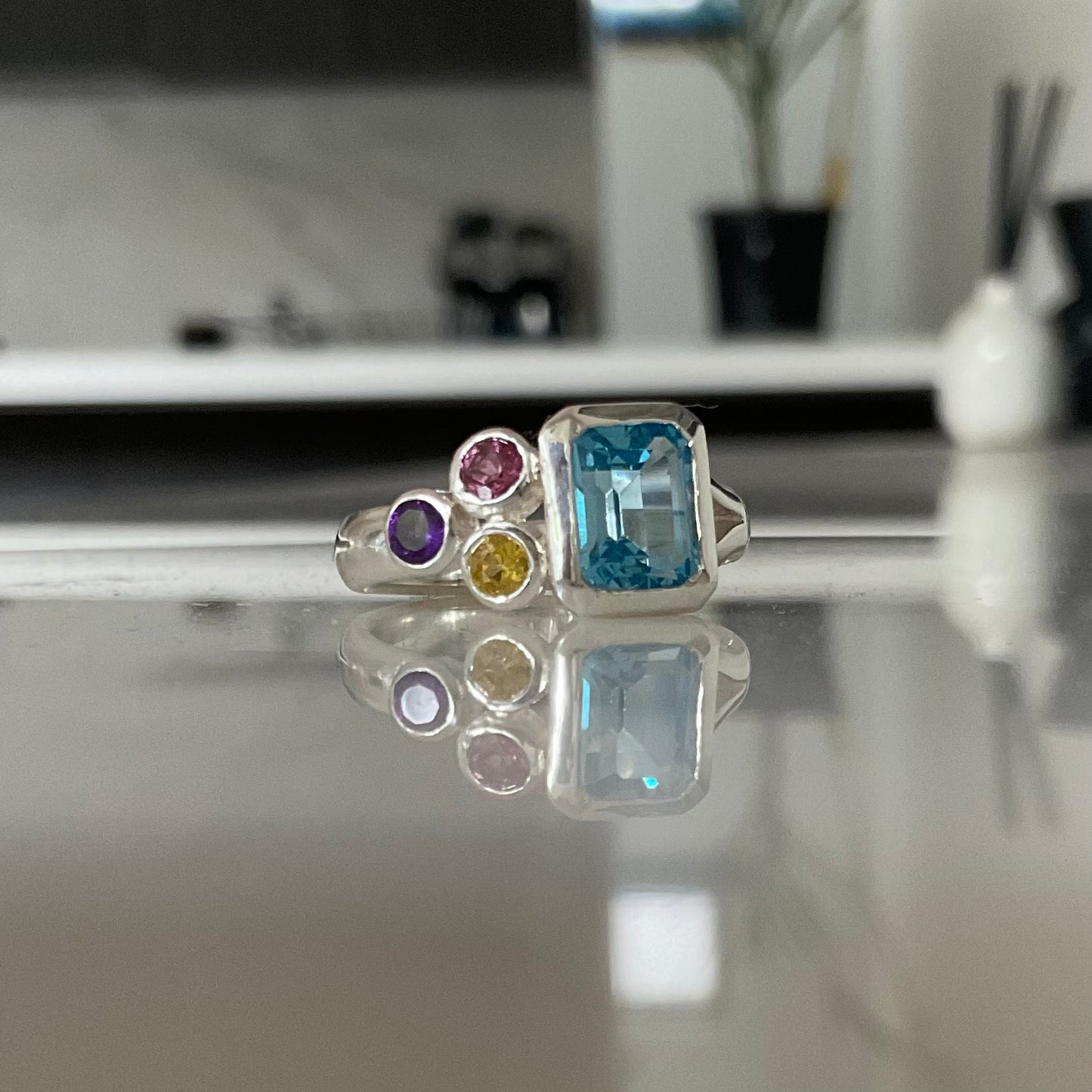 Sintra ring | Topaz cluster ring Size N