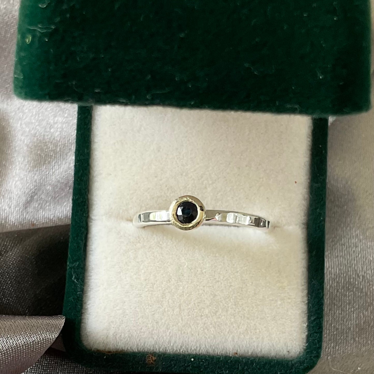 Artemis Ring | Dark Blue Sapphire with 9ct Gold - UK/AU Size L