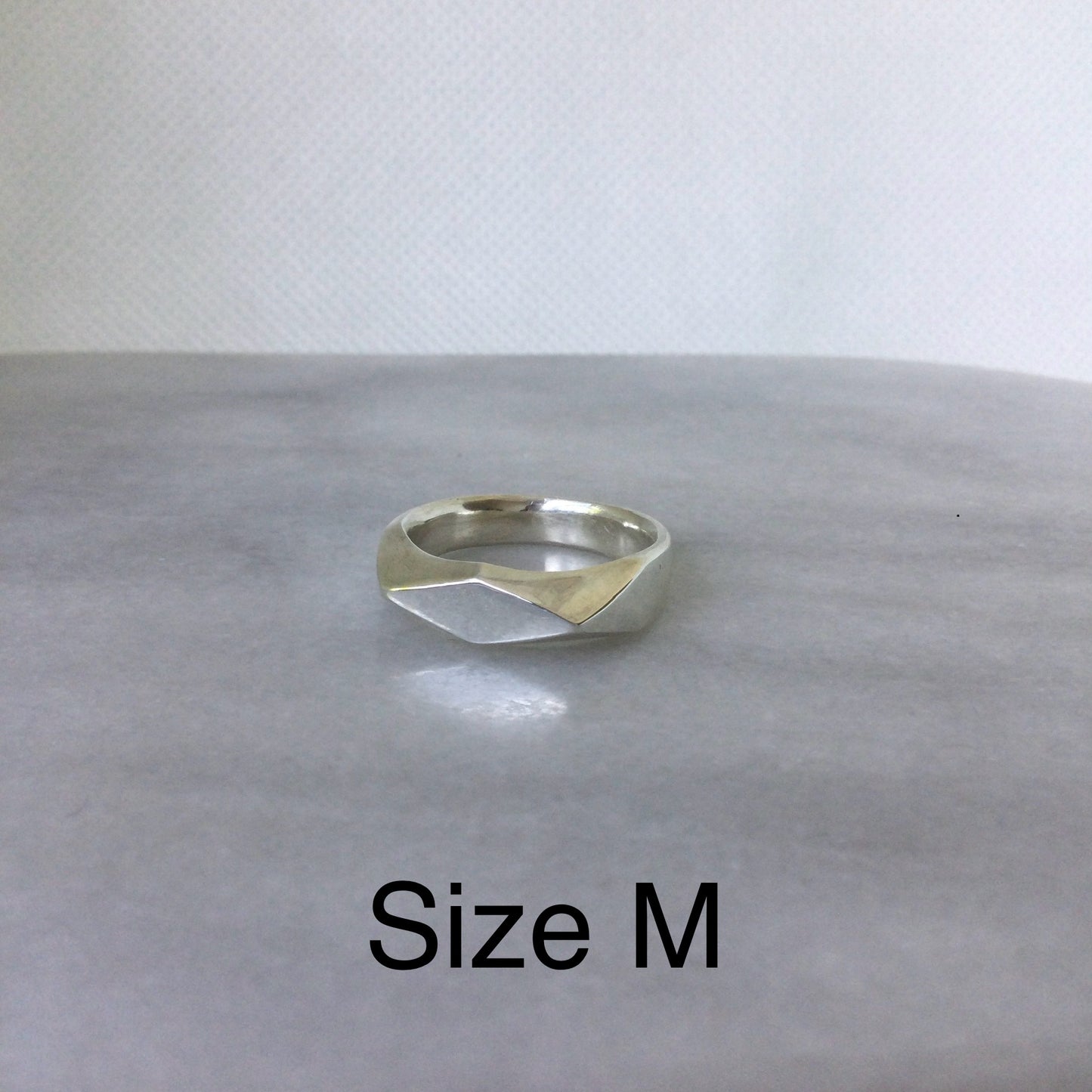 solid silver marquise ring size m