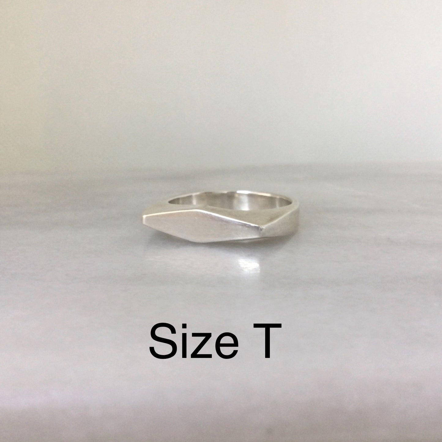 solid silver marquise ring size t