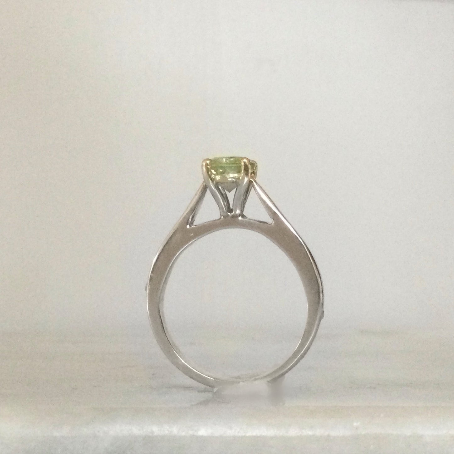 Mint green amethyst ring side view