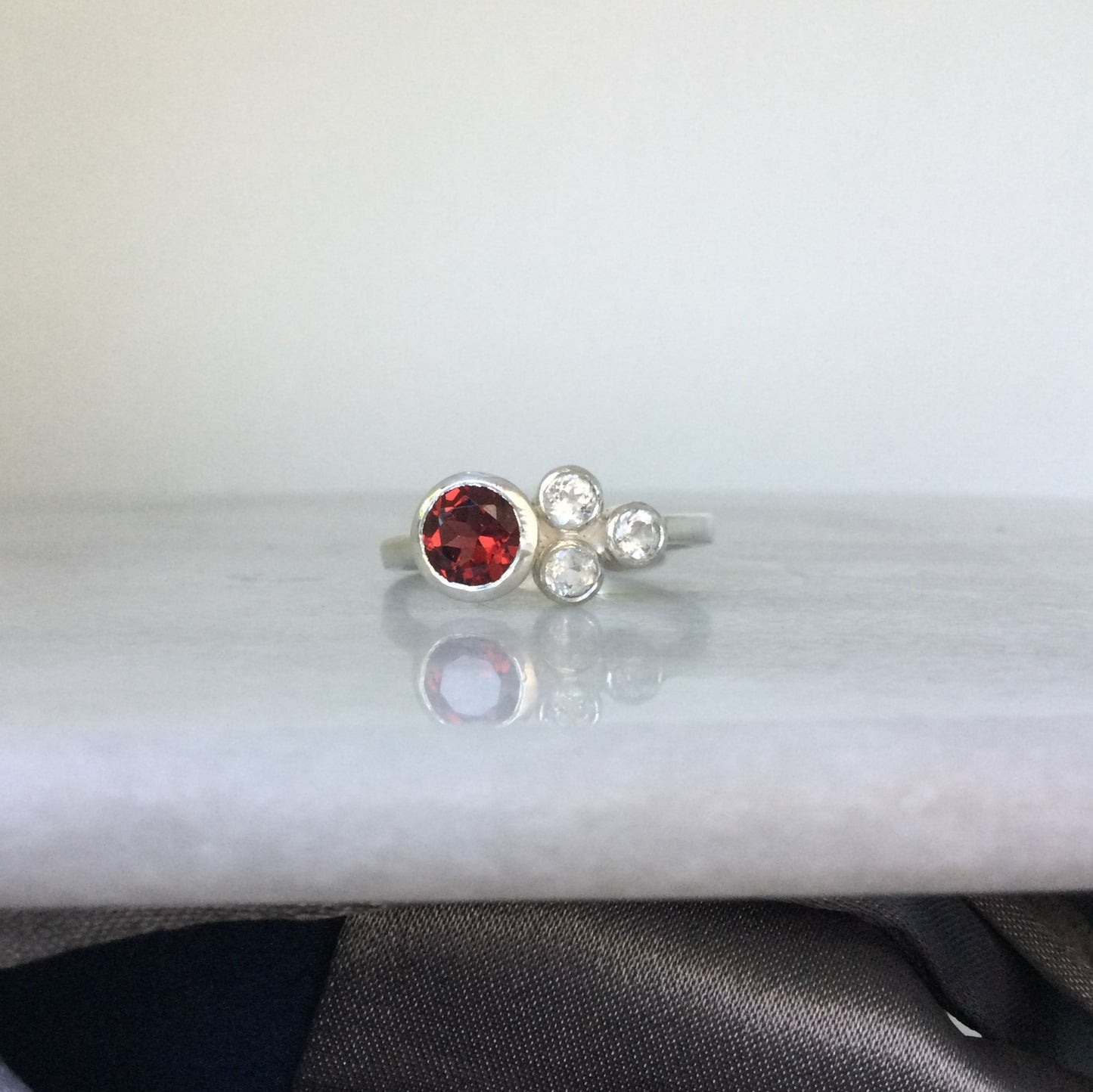 Freya Ring | Garnet and topaz cluster - UK/AU Size P