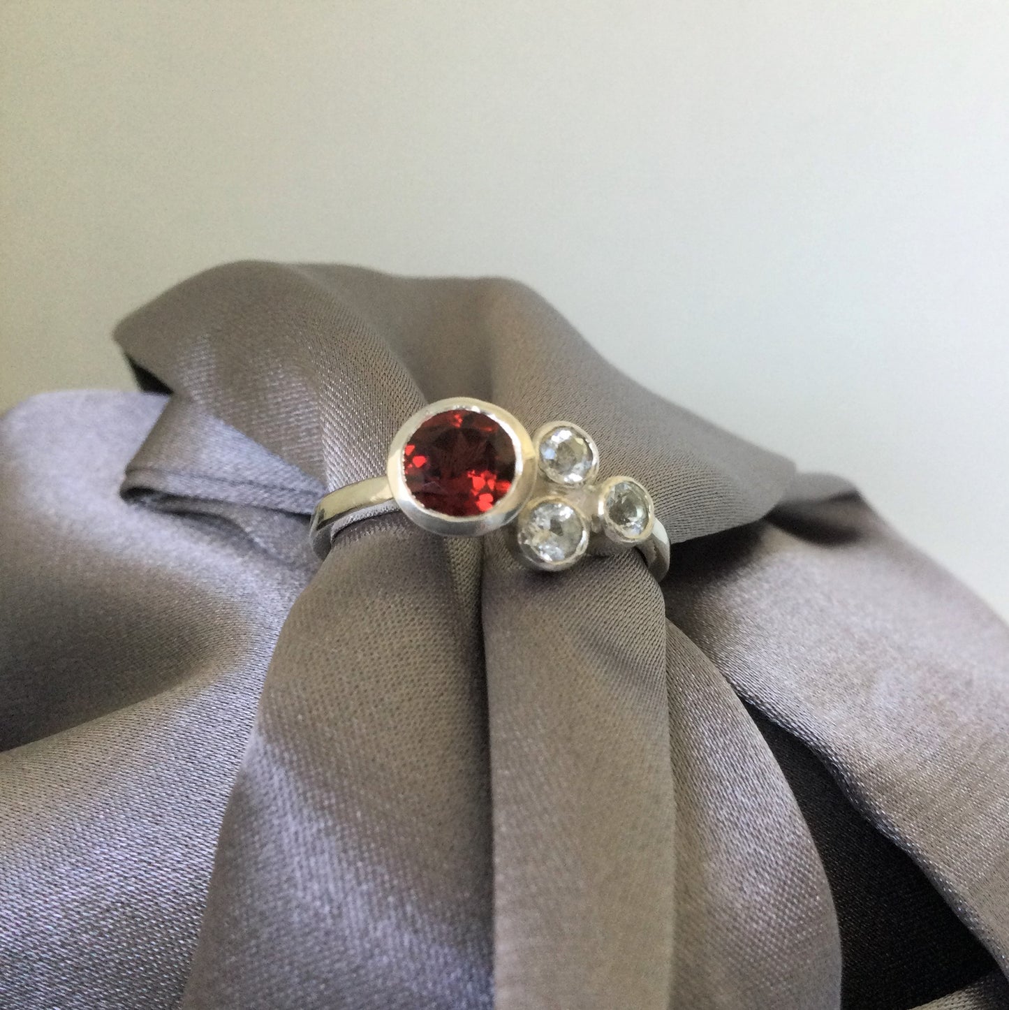 Freya Ring | Garnet and topaz cluster - UK/AU Size P
