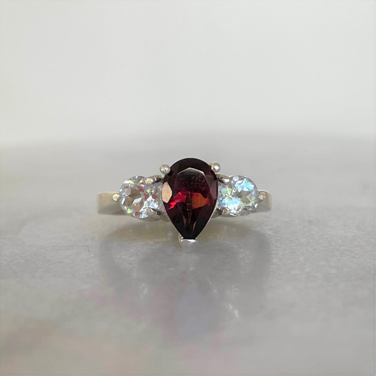 pear shaped garnet ring