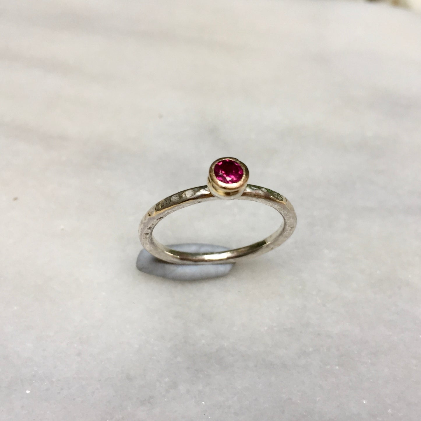 Kali Ring | Pink Rhodolite Garnet with 9ct Gold - UK/AU Size O1/2