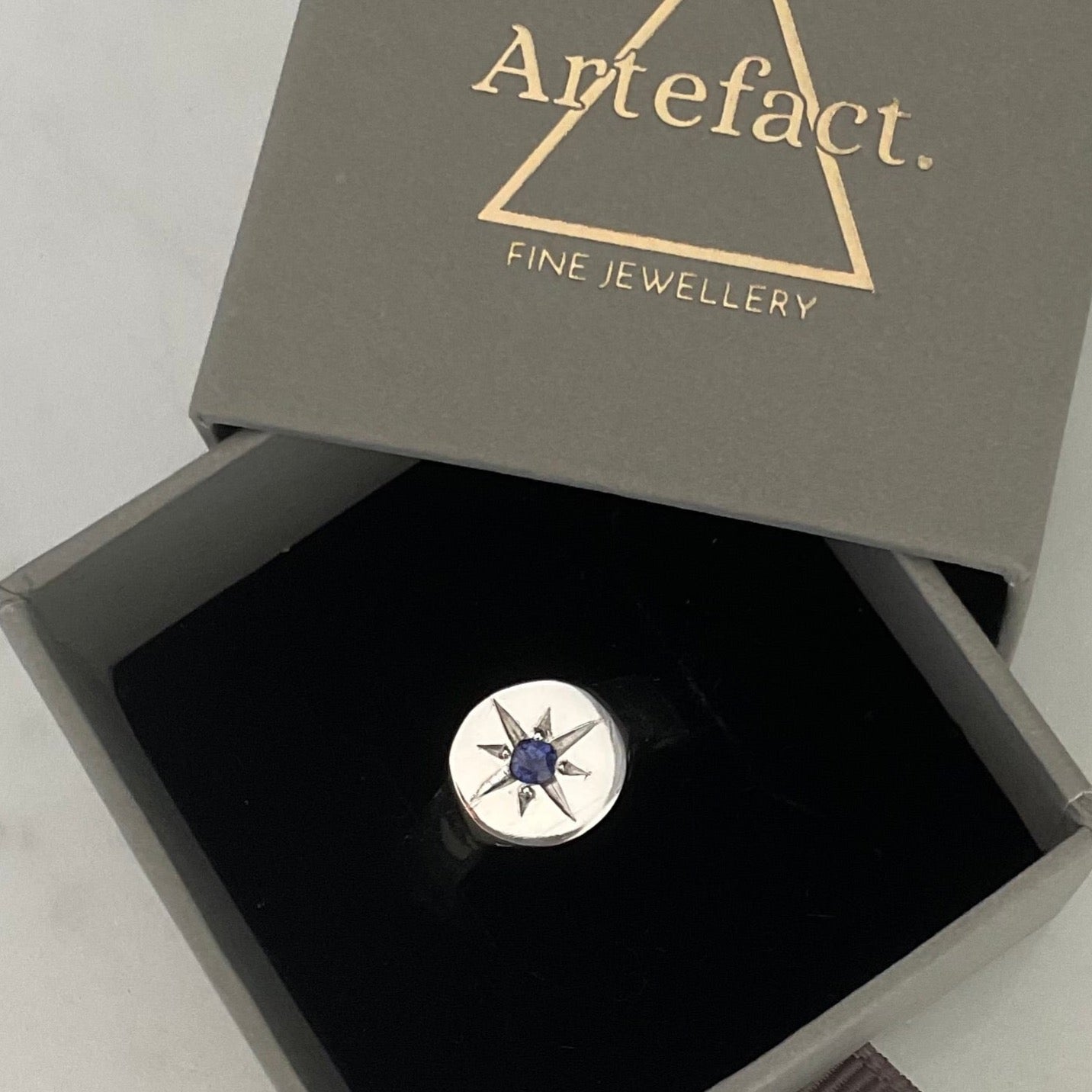 Sapphire Signet ring | Evening Star Ring UK/AU SIze O1/2