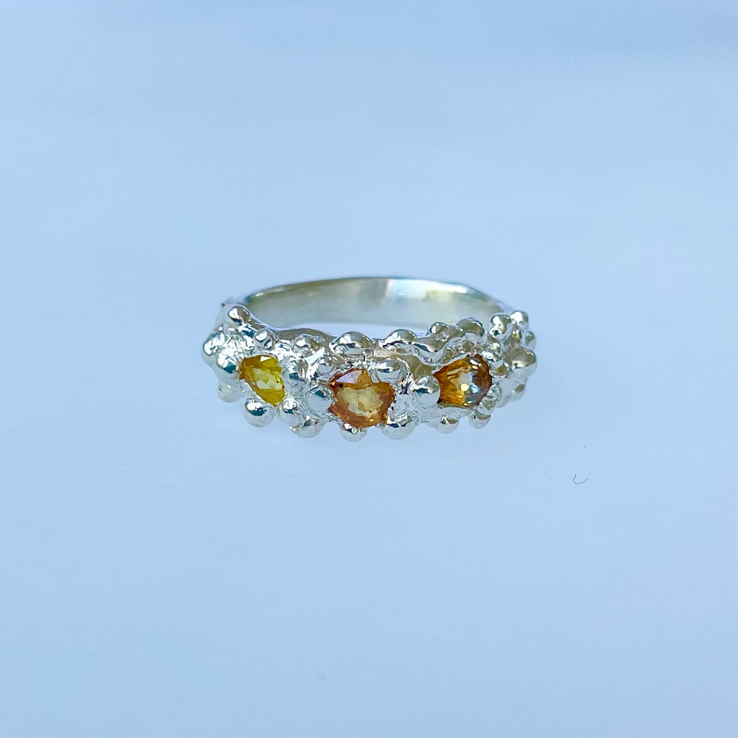 Coral Ring| Organic Sapphire Ring Size N
