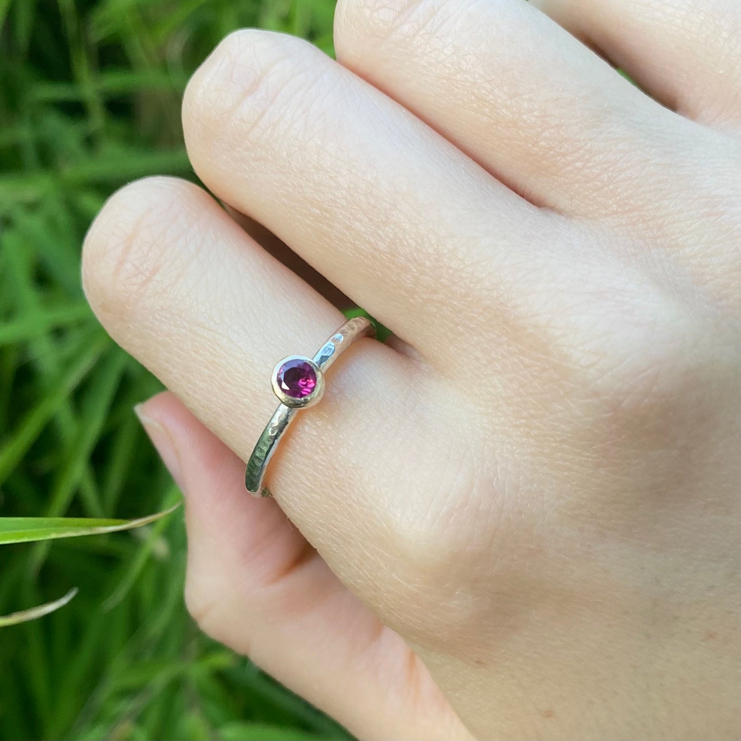 Kali Ring | Pink Rhodolite Garnet with 9ct Gold - UK/AU Size O1/2