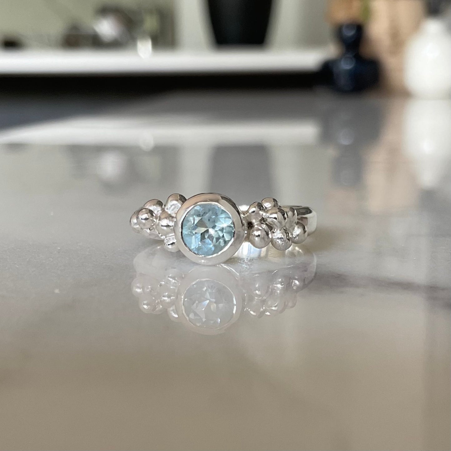 Amphitrite Ring | Sky Blue Topaz Size M