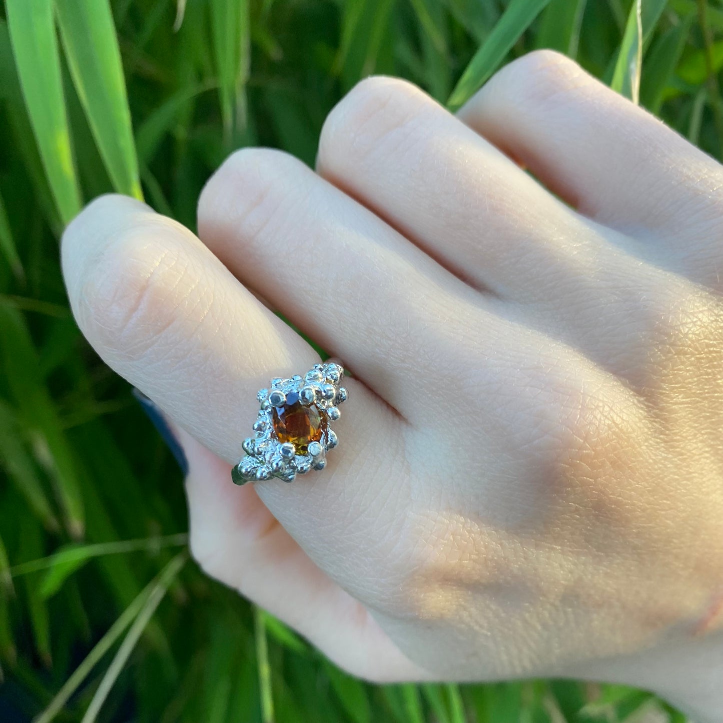 Orange tourmaline | Sedona Ring UK/AU Size L1/2
