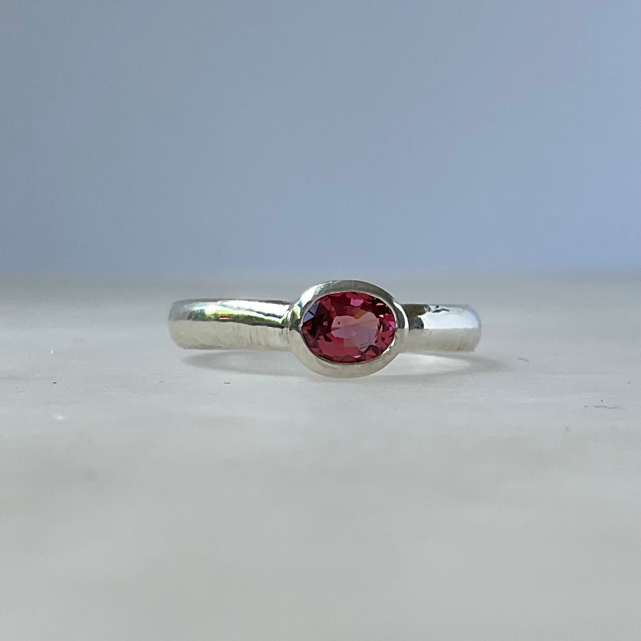 Cosmo ring | Pink or Red Oval Garnet Size K