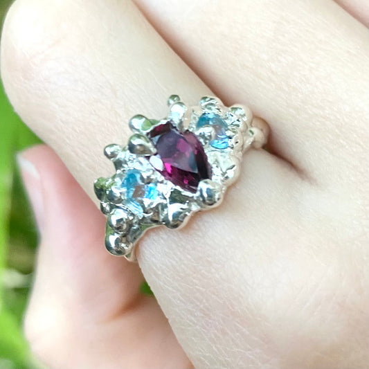 Mermaid ring | Pear shaped ring - UK/AU Size P