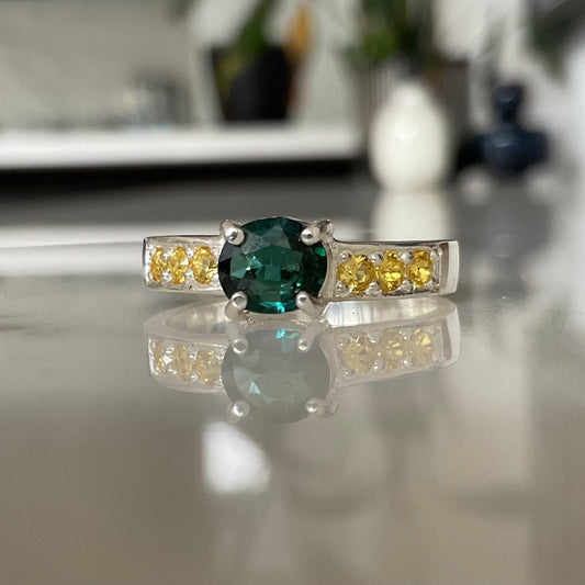 Andaman Ring | Green tourmaline Size O