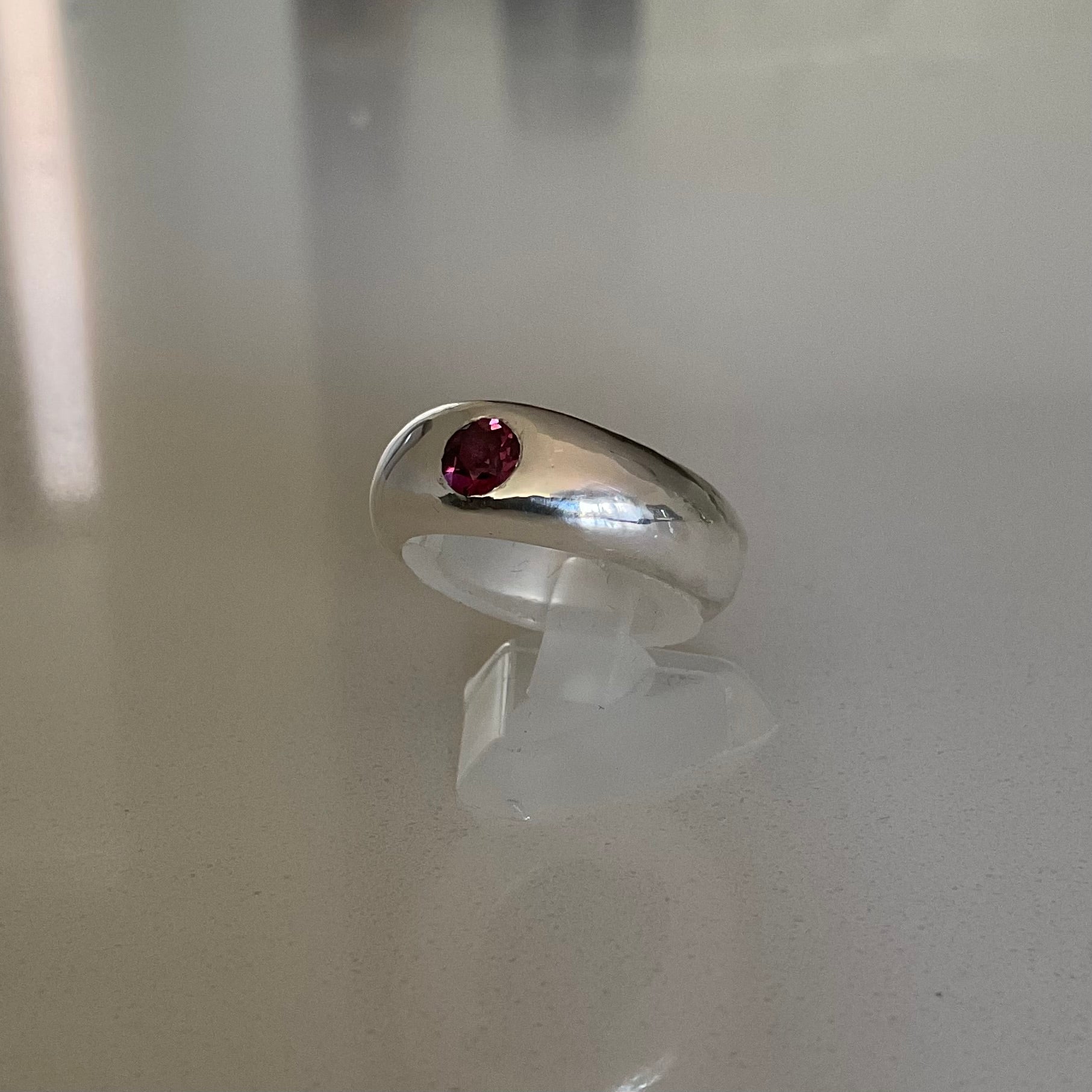 Chunky bom style silver ring