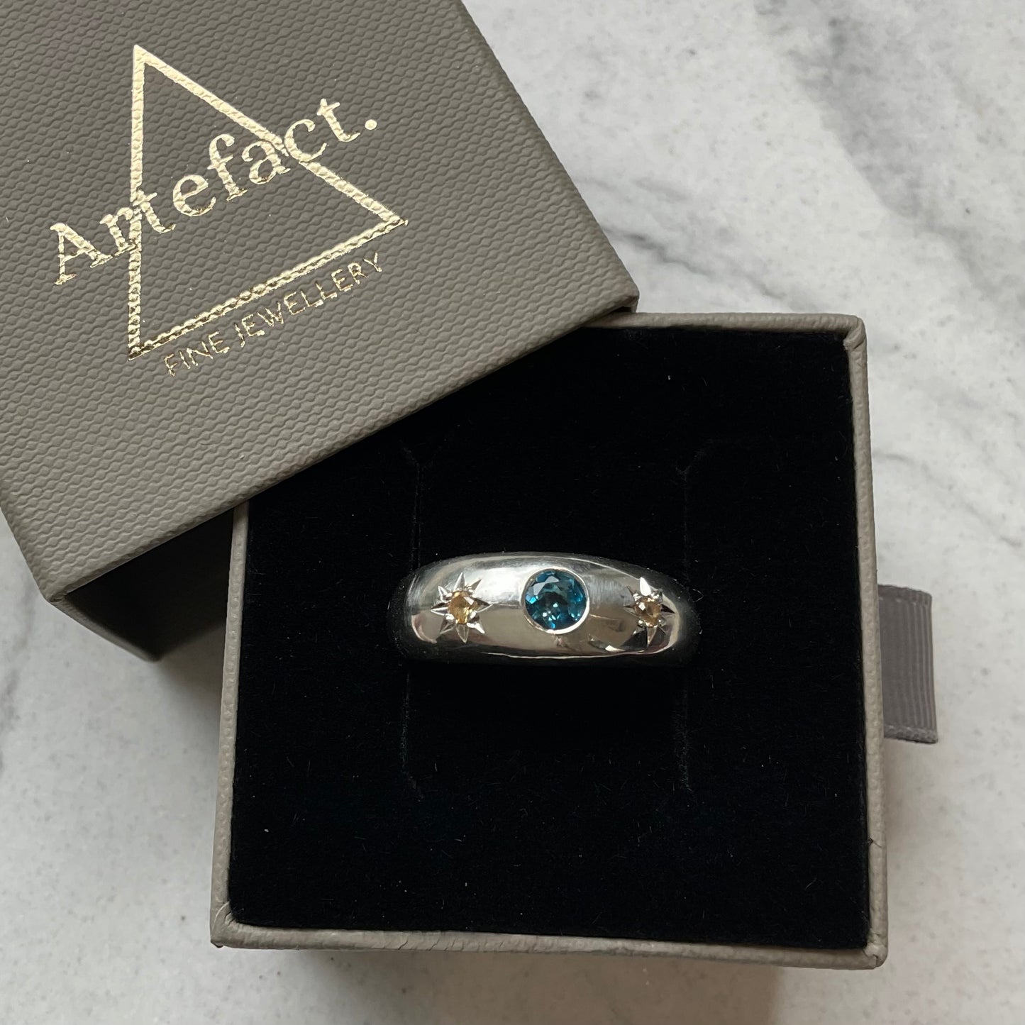 Astro ring | London blue topaz Size Q