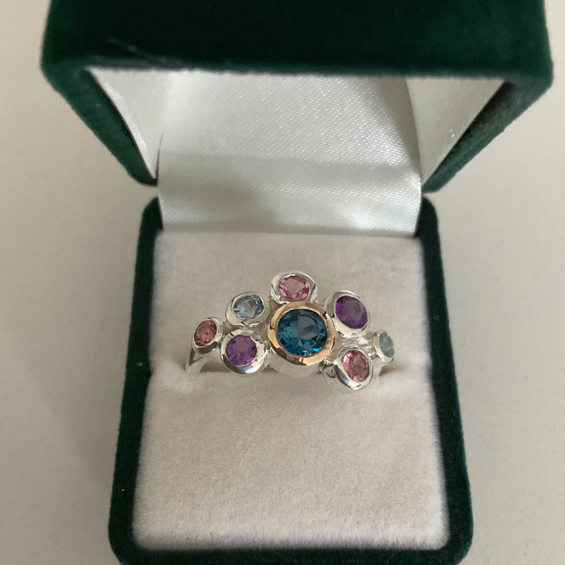 Gemstone ring in ring box