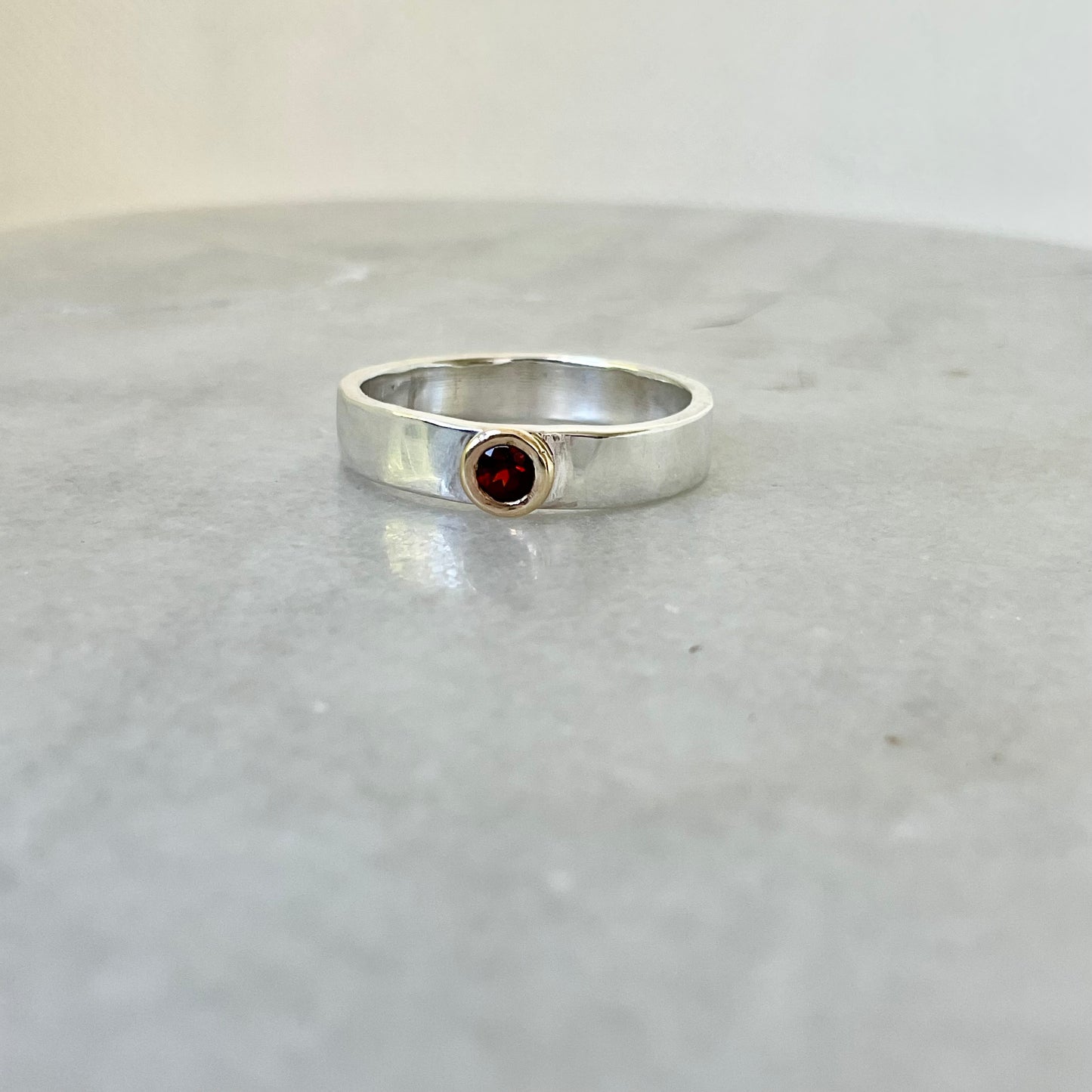 Theodora Ring | Red Garnet with 9ct Gold - UK/AU Size P