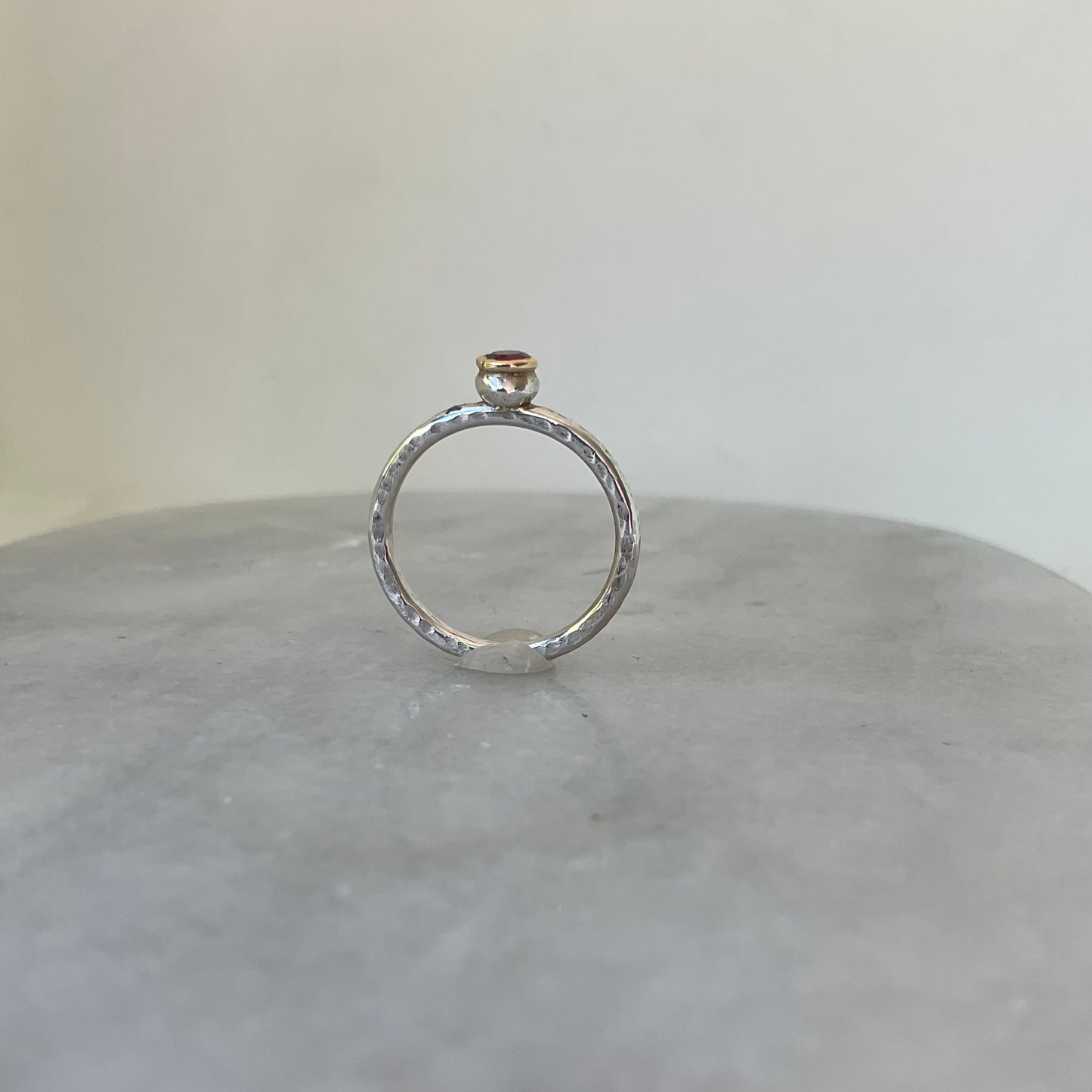 Garnet stacking ring side view