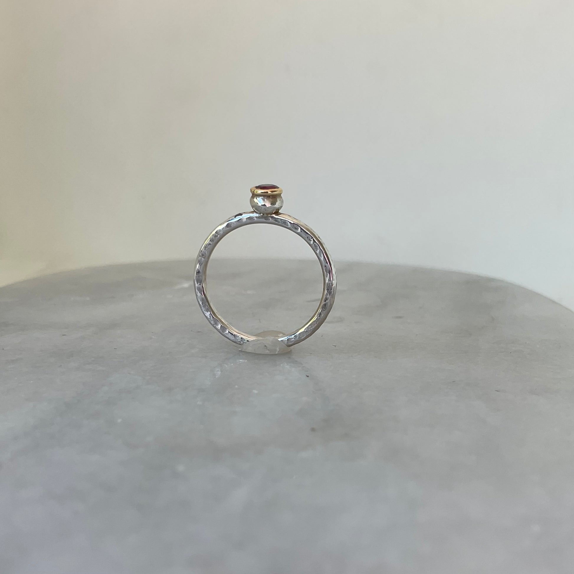 Garnet stacking ring side view