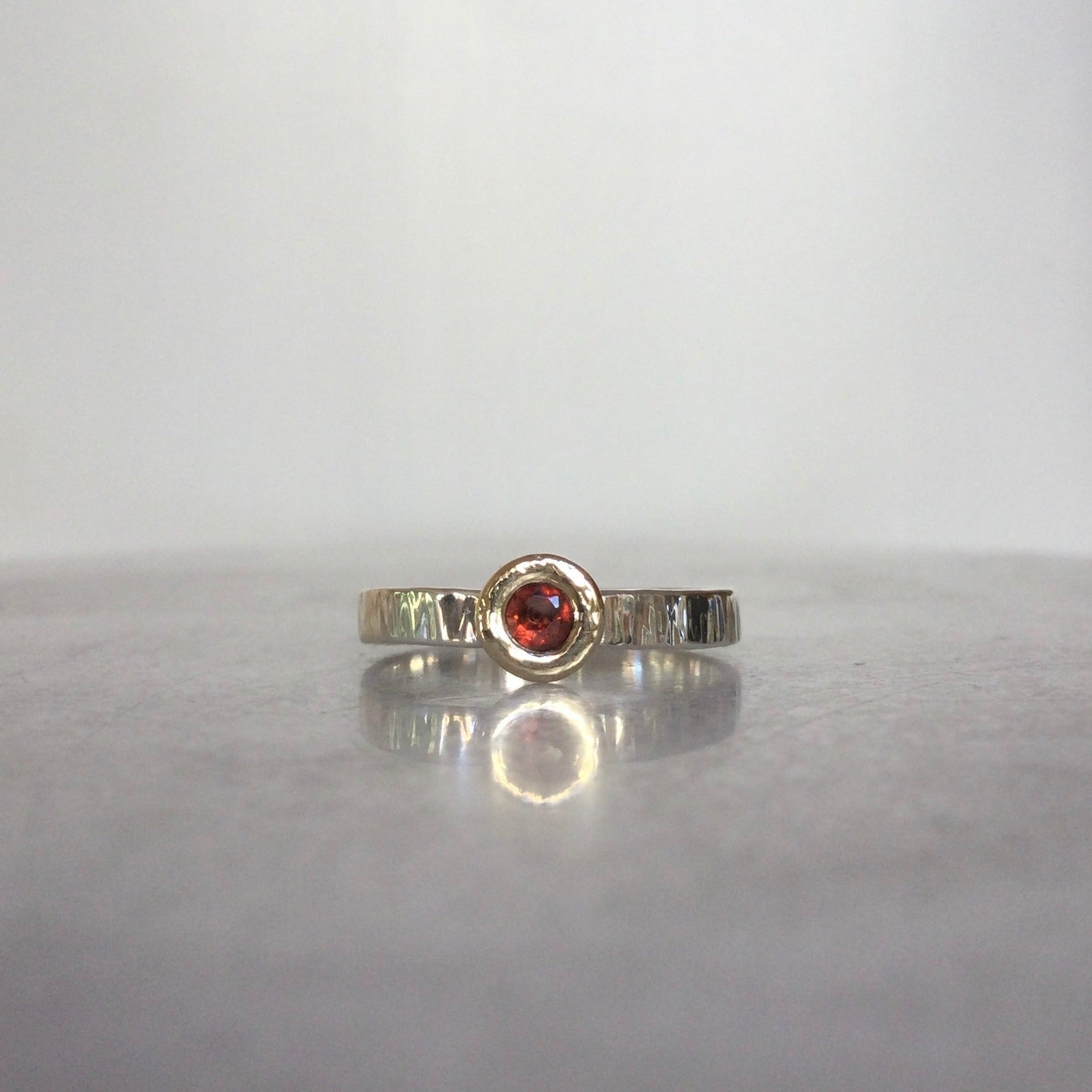 Garnet ring front view