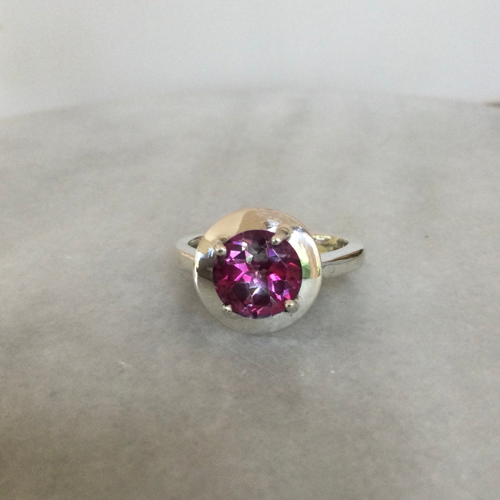 pink topaz cocktail ring in sterling silver