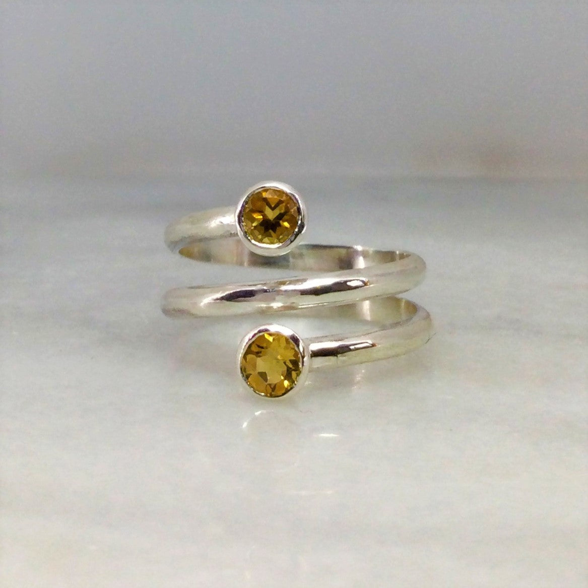 Silver citrine ring